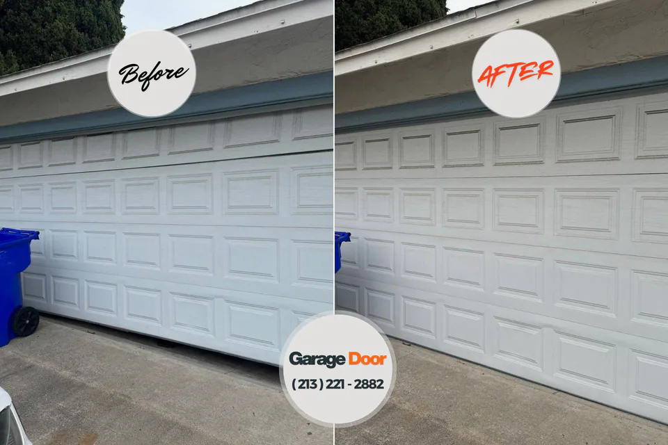 Before and after: garage door repair Seaford, DE